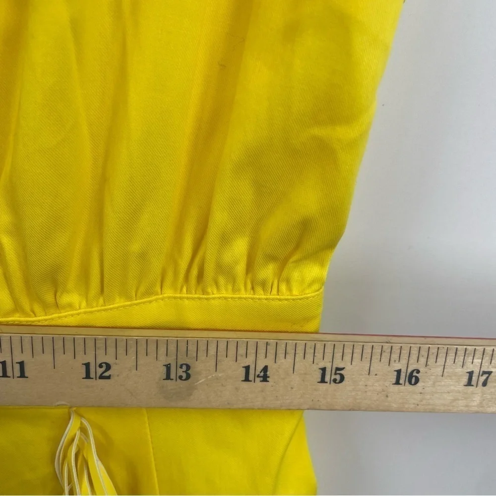 INC international concepts Fringe Trim Midi Dress,‎ Yellow Sz M